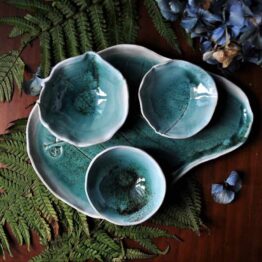 ceramiczny zestaw do sushi turkusowy rękodzieło artystyczne sklep online